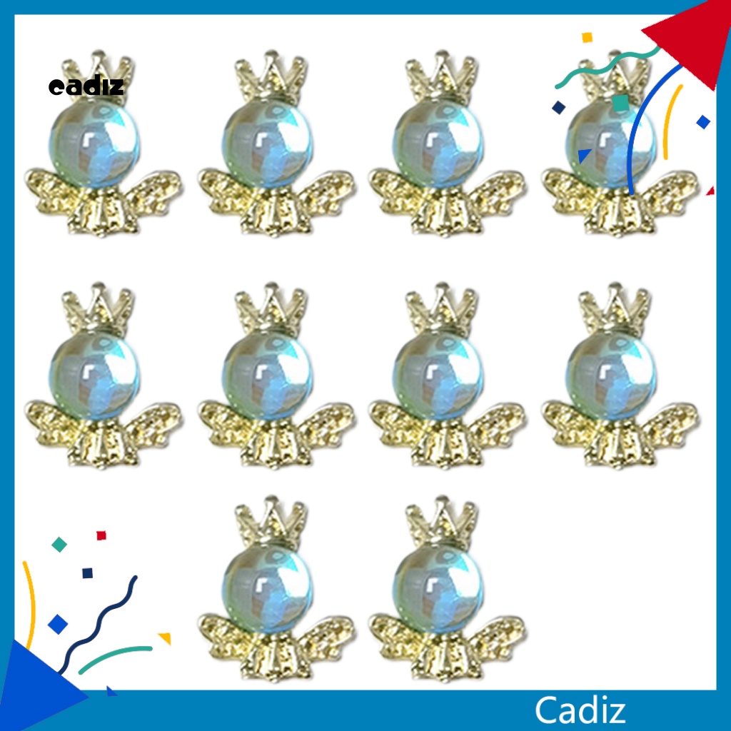 Set 10 Phụ Kiện Trang Trí Móng Nghệ Thuật Hình Vương Miện Bằng Hợp Kim DIY