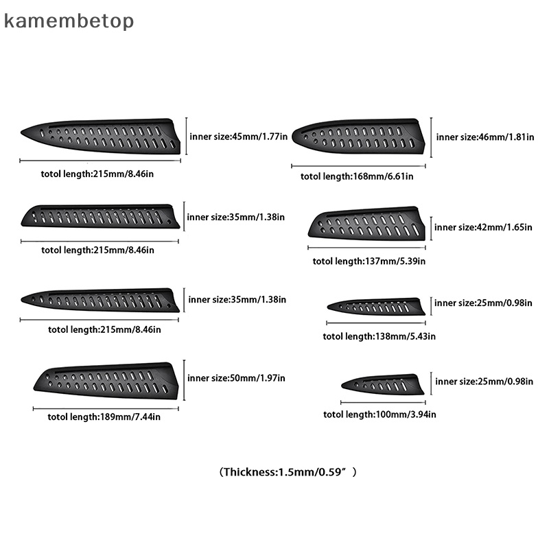 Vỏ Bọc Lưỡi Dao Bằng Nhựa Màu Đen Bảo Vệ Cạnh Bàn Bếp