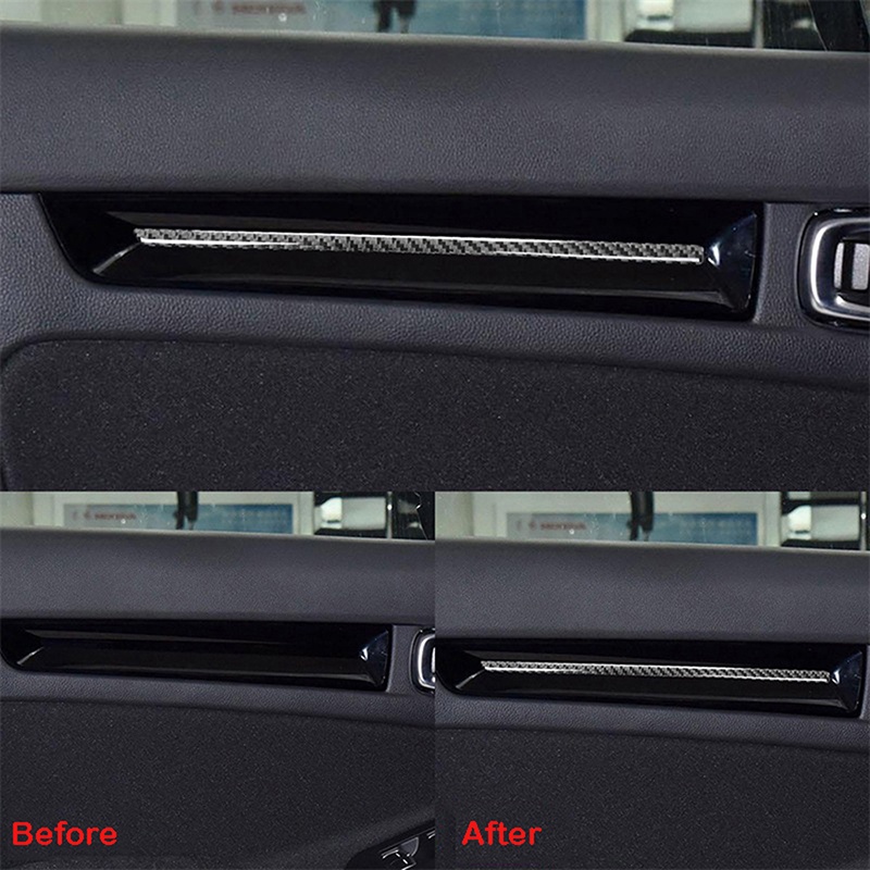 Bộ 4 Miếng Dán Trang Trí Nội Thất Xe Hơi Honda Civic 11th 2022 Bằng Sợi Carbon