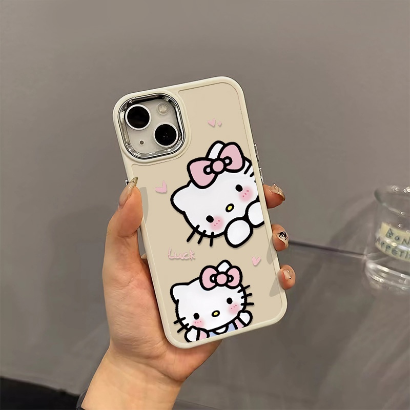 Ốp Điện Thoại TPU Dẻo Chống Sốc Có Nút Kim Loại Hình Chó Mèo Dễ Thương Cho IPhone 14 13 12 Pro Max