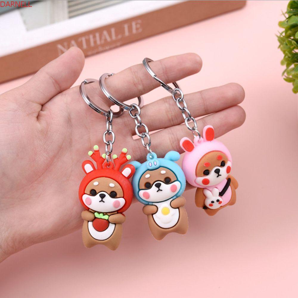 DARNELL Móc Khóa Silicon Hình Gấu Hoạt Hình Dễ Thương