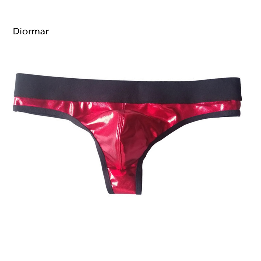 Quần Lót Lưng Thấp Giả Da Co Giãn Nhanh Khô Phối Màu Tương Phản Thời Trang Tiệc Tùng Cho Nam