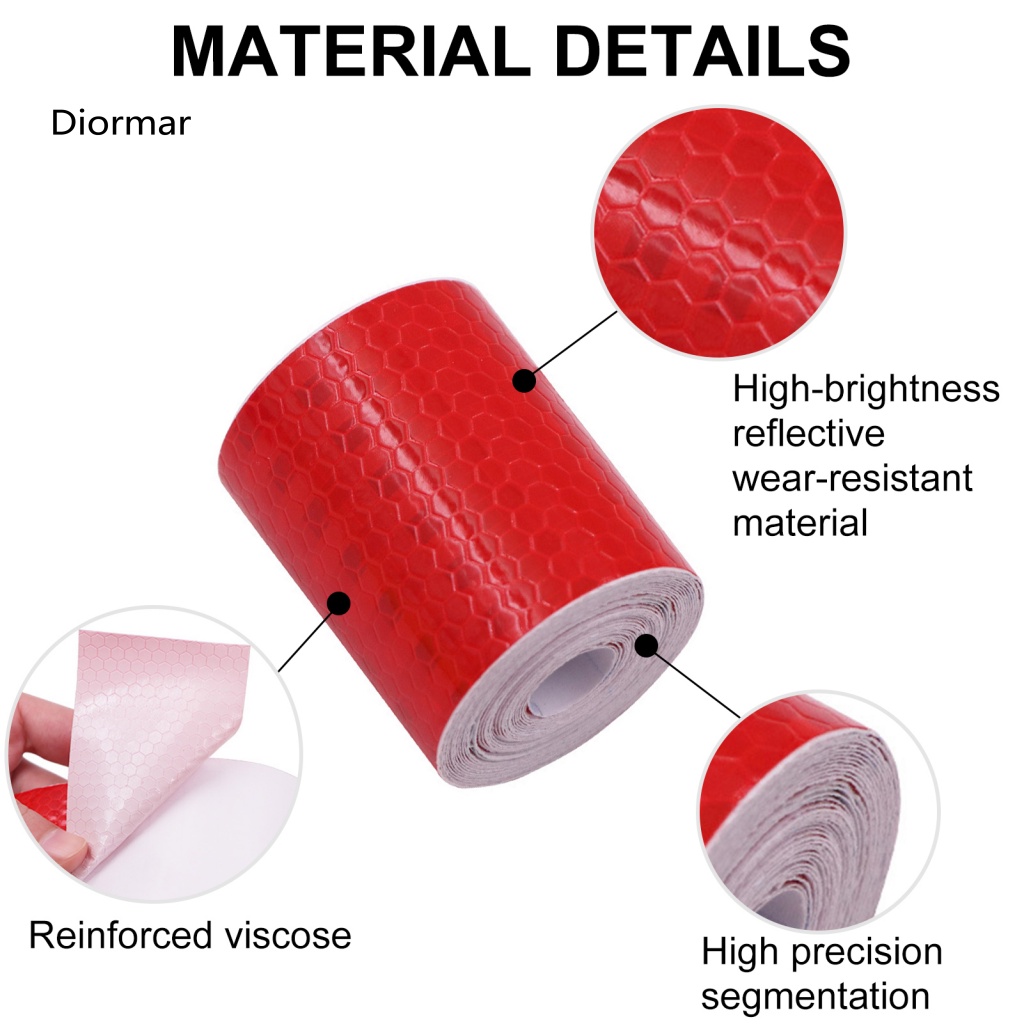 Băng Keo Dán Phản Quang Cảnh Báo An Toàn Chống Va Chạm Chống Nước Thông Dụng Cho Xe Hơi / Xe Máy