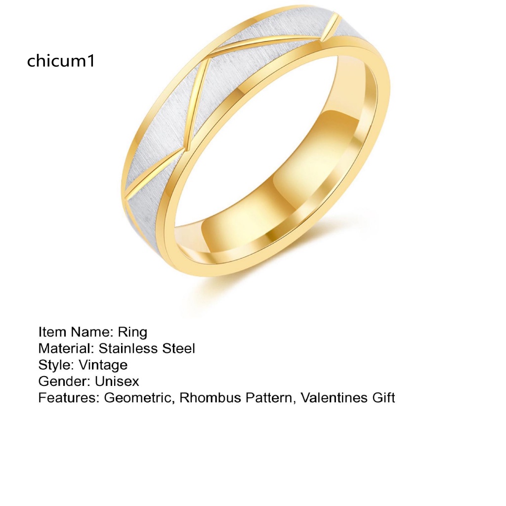 Nhẫn Unisex CC Họa Tiết Hình Học Tối Giản Phong Cách Vintage Phù Hợp Làm Quà Valentines Trang Sức Kỷ Niệm Cho Cặp Đôi