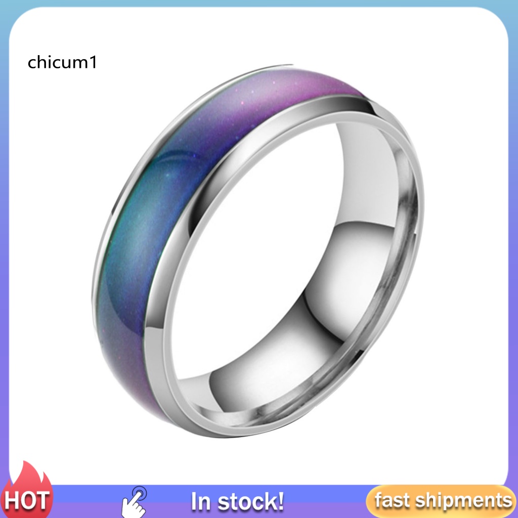 Cc Nhẫn Cặp Đôi Cảm Biến Nhiệt Độ Mạ Điện Không Dị Ứng Quà Tặng Kỷ Niệm Không Phai Màu Sắc Theo Tâm Trạng Cổ Điển Cho