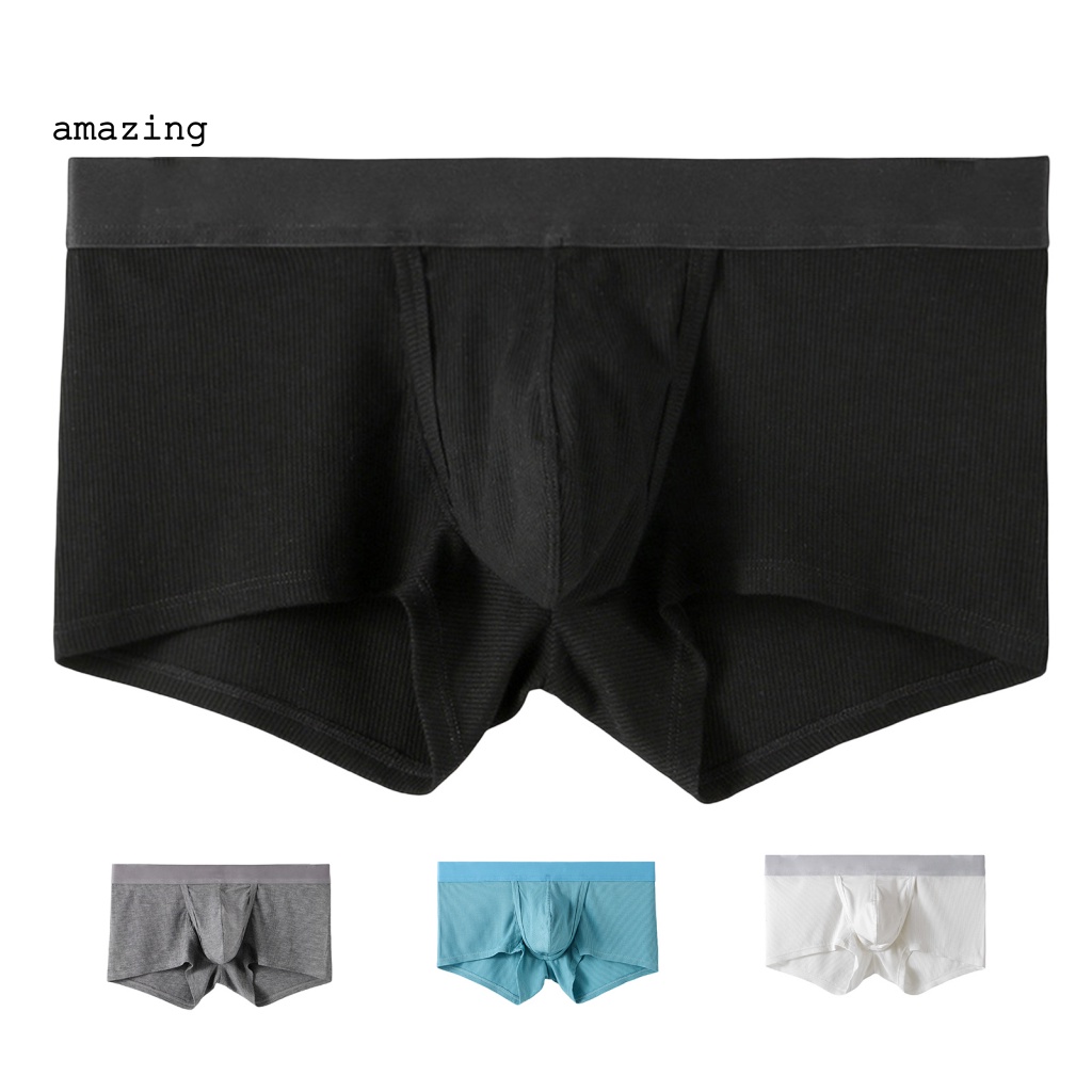 Quần Lót Boxer Chữ U Hở Eo Co Giãn Màu Sắc Trơn Quyến Rũ Cho Nam