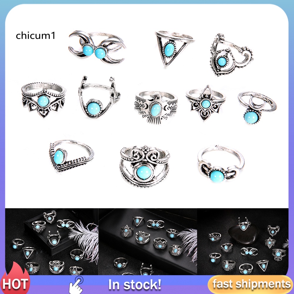 Set 11 Nhẫn Đeo Khớp Ngón Tay Phong Cách Vintage