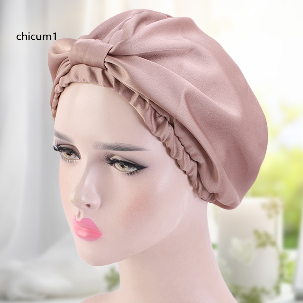 Mũ Trùm Tóc Co Giãn Hai Lớp Thắt Nút Màu Trơn Dùng Khi Ngủ / Chăm Sóc Tóc Dành