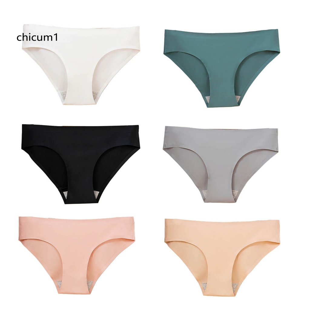 Quần Lót Lụa Lạnh Không Đường May Độ Co Giãn Cao Mịn Màng Đơn Giản Dành Cho Nữ