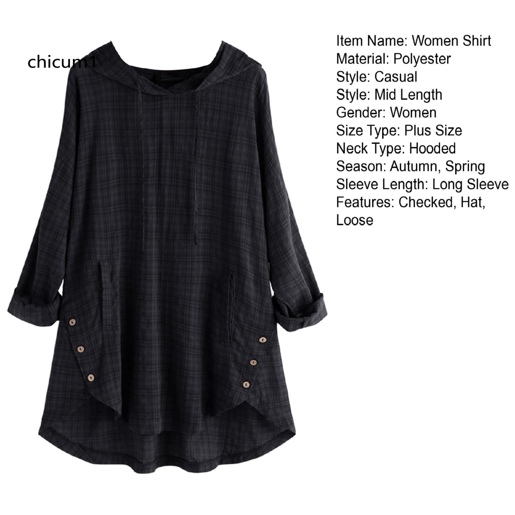 Áo Hoodie Tay Dài Dáng Chữ A Phối Dây Rút Plus Size Cho Nữ