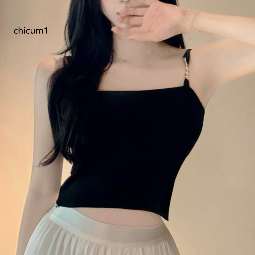 Áo Thun Không Tay Lưng Trần Màu Trơn Mềm Mại Thời Trang Mùa Hè Cho Nữ