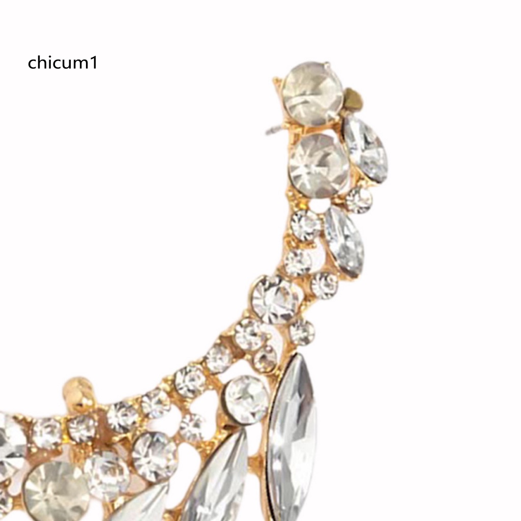 1 Khuyên Kẹp Vành Tai Chữ C Đính Đá Phong Cách Vintage