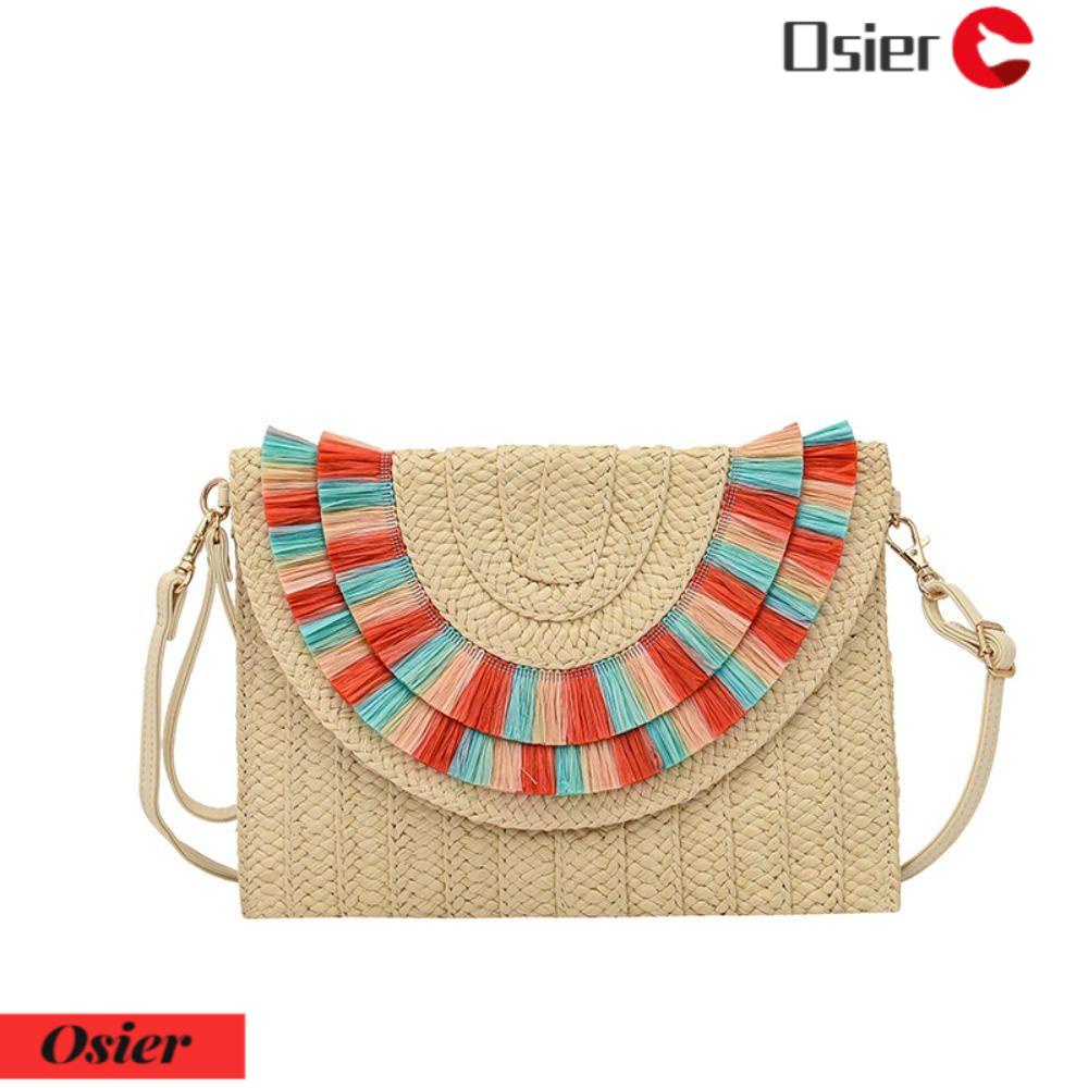 OSIER1 Túi Cói Đan Thủ Công Thiết Kế Xinh Xắn Cho Nữ