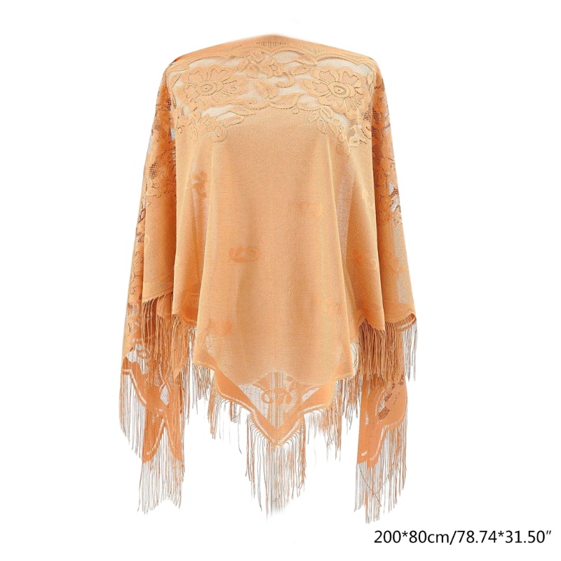 Khăn Choàng Nhẹ Hình Tam Giác Bằng Ren In Họa Tiết Hoa Mềm Mại Chống Nắng Chống Thời Tiết Cho Nữ