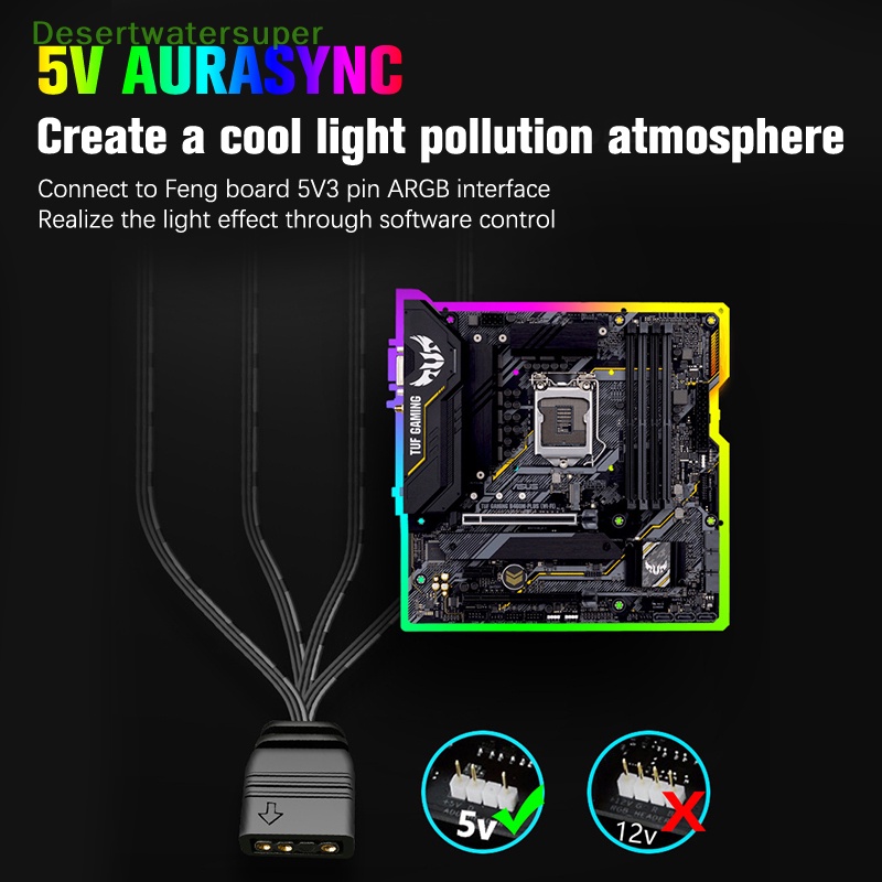 Cáp Chia Cổng 5V 3Pin 1 Sang 2 1 Thành 4 33.5cm ARGB Thông Dụng