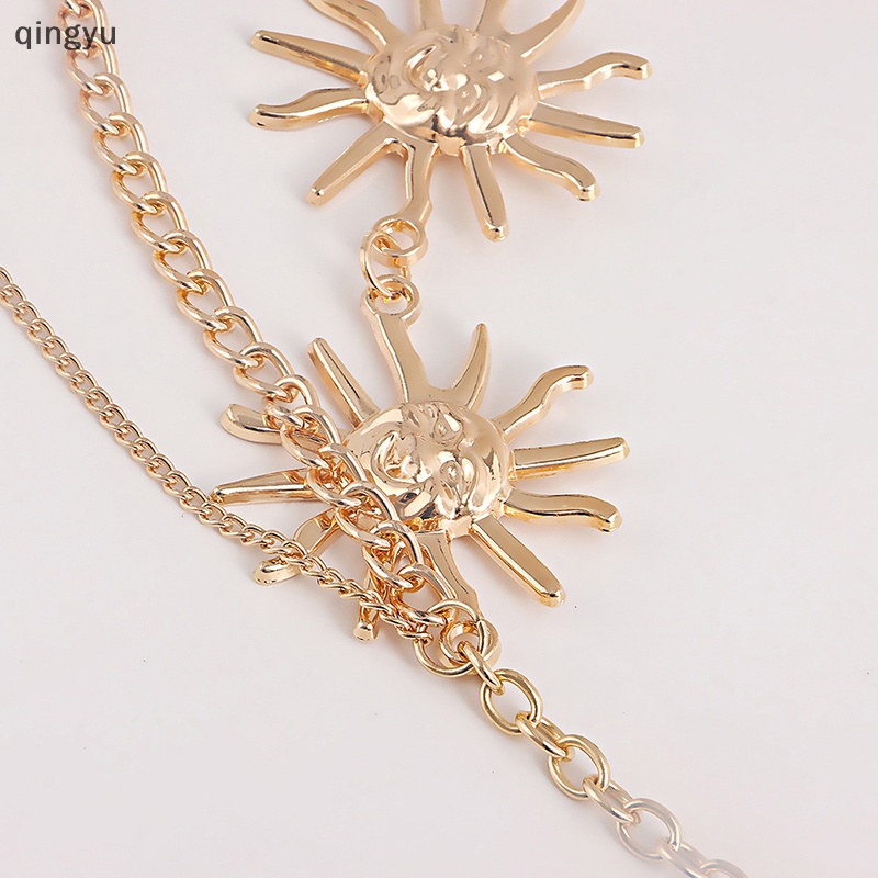 Thắt Lưng Nhiều Lớp Hình Mặt Trăng Mặt Trời Phối Dây Xích Kim Loại Phong Cách Punk Gothic Hàng Mới Dành Cho Bạn Nữ