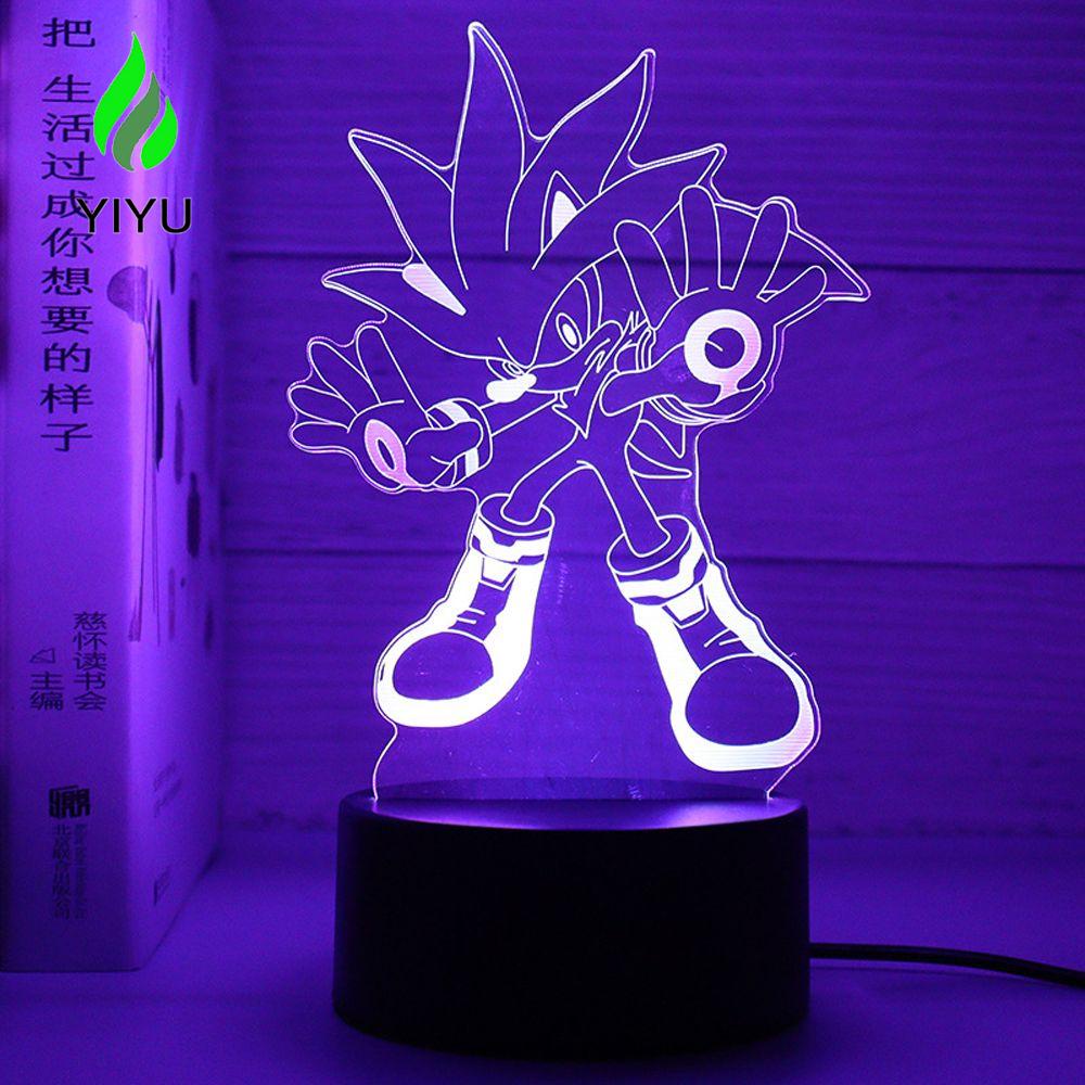 YIYU Mô Hình Nhân Vật Sonic Có Đèn LED 7 Màu Thay Đổi 7 Màu Trang Trí Nhà Cửa / Văn Phòng / Phòng Ngủ
