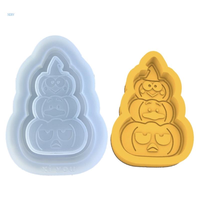 Khuôn Silicone Làm Đồ Trang Trí DIY Hình Quả Bí Ngô Lắc Lư Tiện Dụng