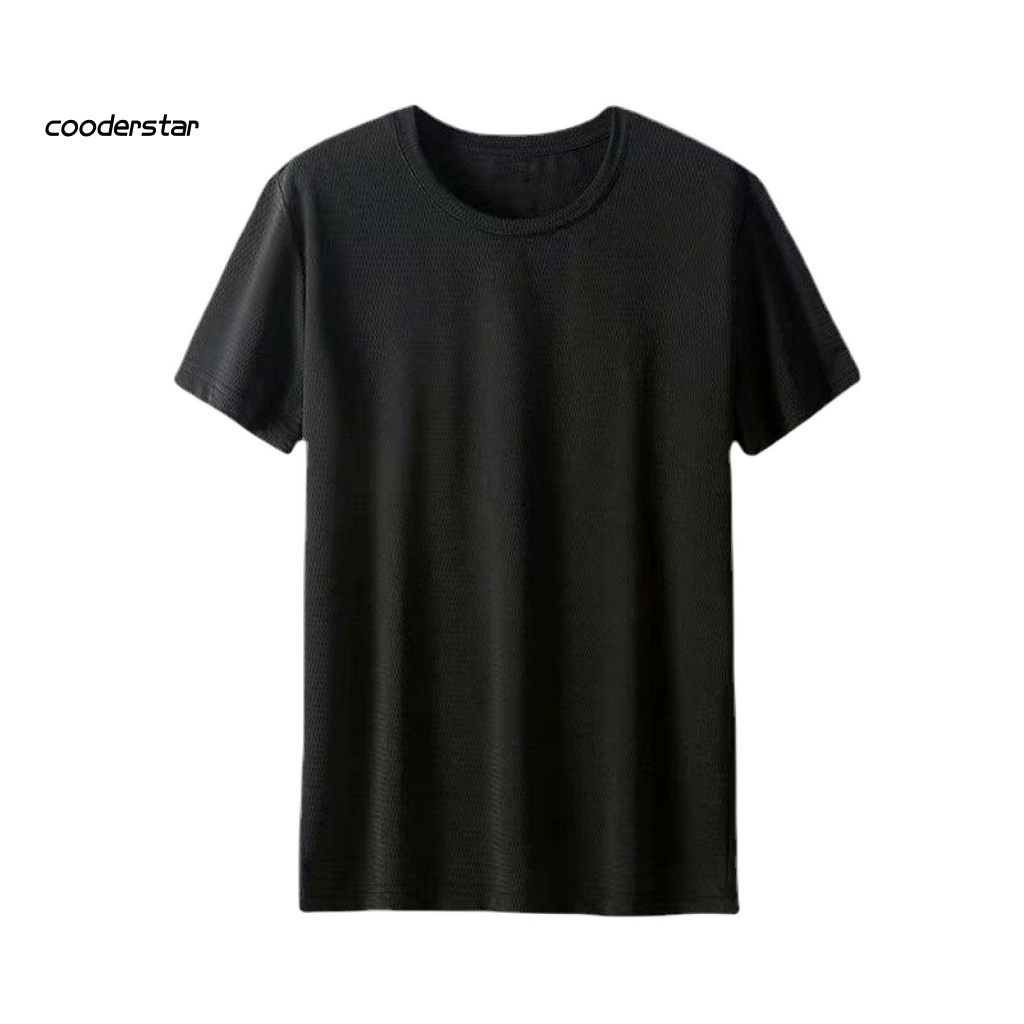 Áo Thun Cotton Tay Ngắn Cổ Tròn Phối Lưới Thoáng Khí Nhanh Khô Thời Trang Mùa Hè Cho Nam