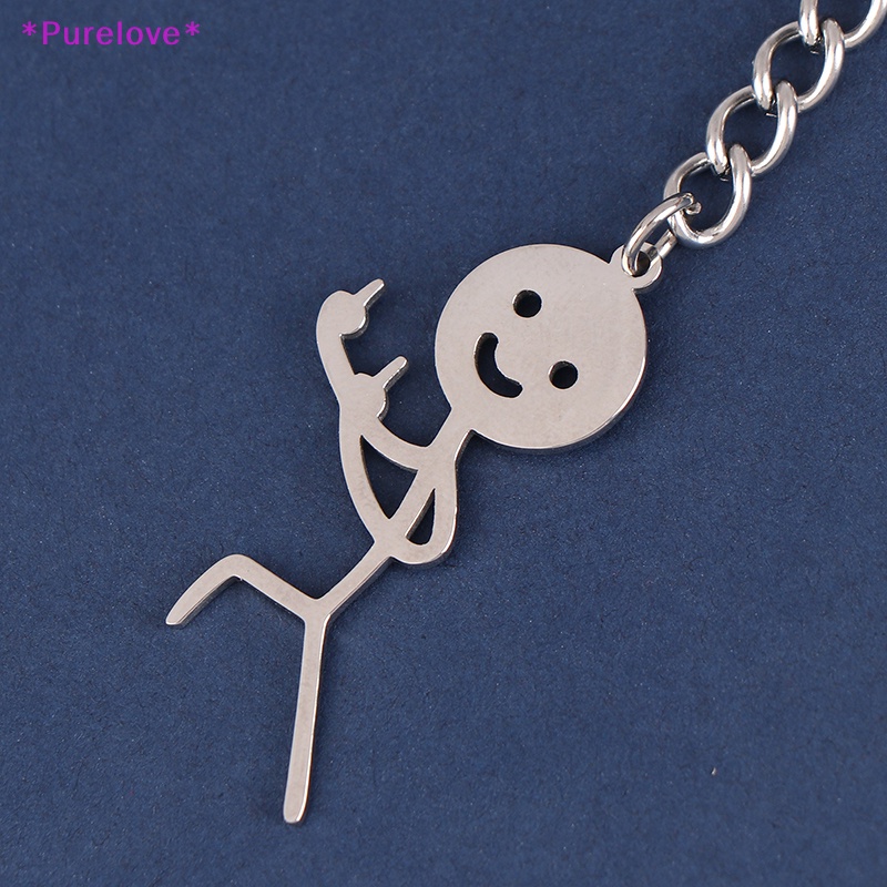 Móc Chìa Khóa Bằng Thép Không Gỉ Họa Tiết Graffiti Dễ Thương Dành Cho Cặp Đôi Mới