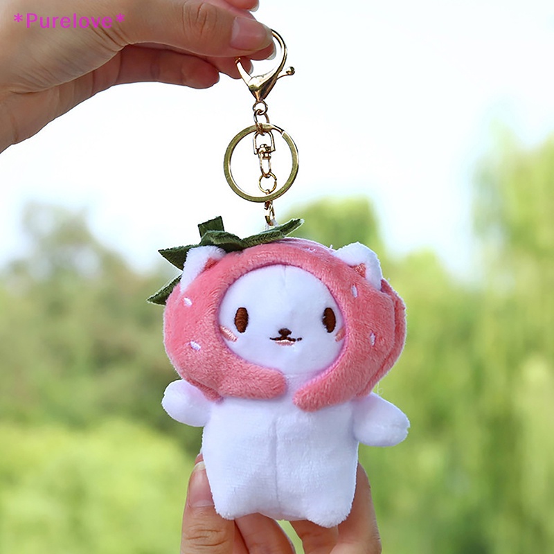 Móc Khóa Búp Bê Nhồi Bông Nhỏ Màu Hồng Đáng Yêu Dành Cho Trẻ Em Mới