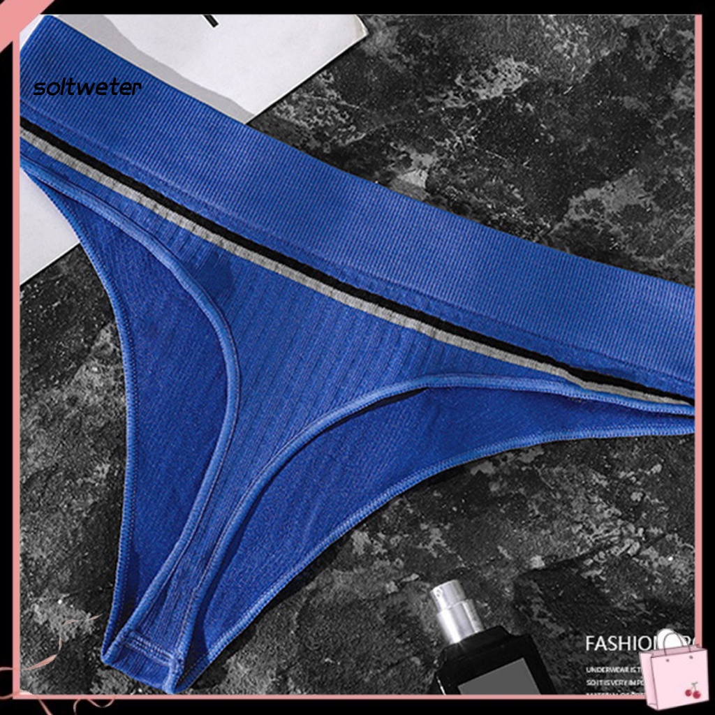 Quần Lót Nam Lưng Thấp Co Giãn Không Đường May In Chữ Cái Quyến Rũ