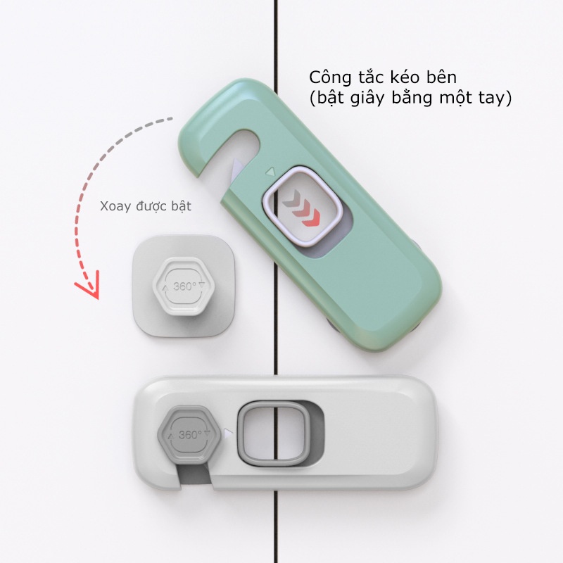 Khóa cửa tủ lạnh, khoá tủ, ngăn kéo, khóa đa năng an toàn cho bé chất liệu nhựa ABS -Fashinrandy