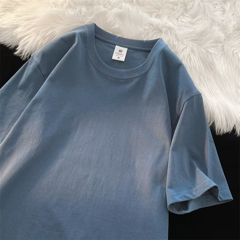 Áo Thun Tay Ngắn Màu Sắc Đơn Giản Phong Cách Đường Phố Cho Nam