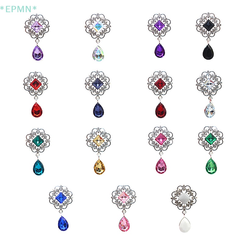 Mặt Dây Chuyền Hình Giọt Nước Bằng Hợp Kim Acrylic Đính Đá Thủ Công Trang Trí Hộp Quà Mới