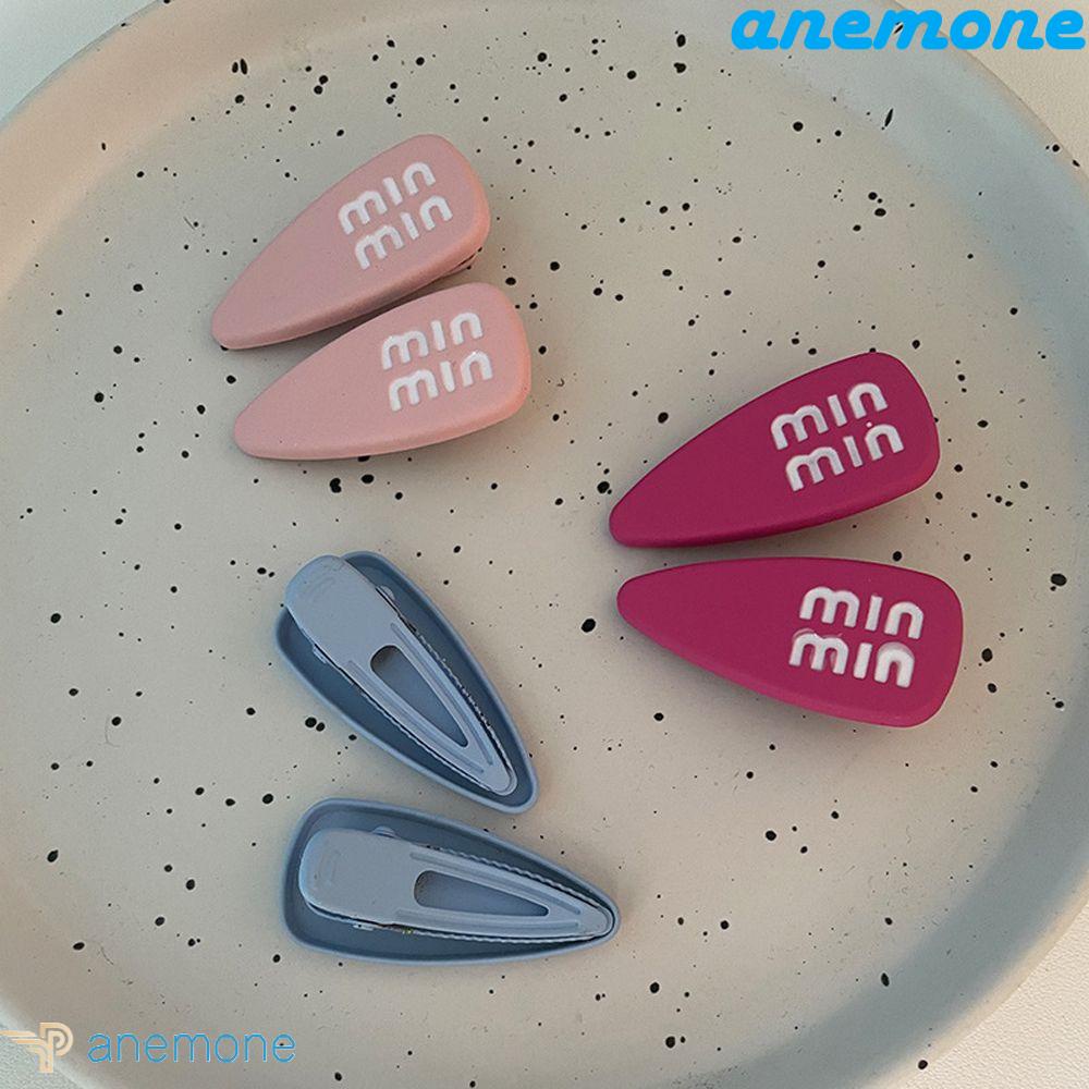 ANEMONE Kẹp Tóc Mỏ Vịt Hình Giọt Nước Màu Nhám Dễ Thương