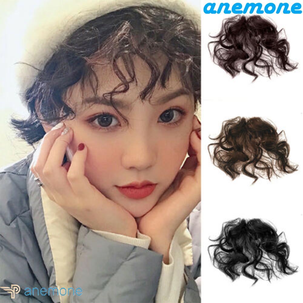 ANEMONE Tóc Giả Kẹp Màu Đen Từ Sợi Tổng Hợp Tự Nhiên Dành Cho Nữ