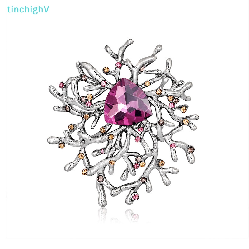 Ghim Cài Áo Bằng Hợp Kim Đính Pha Lê Hình Hoa Phong Cách Vintage Thời Trang Cho Nữ