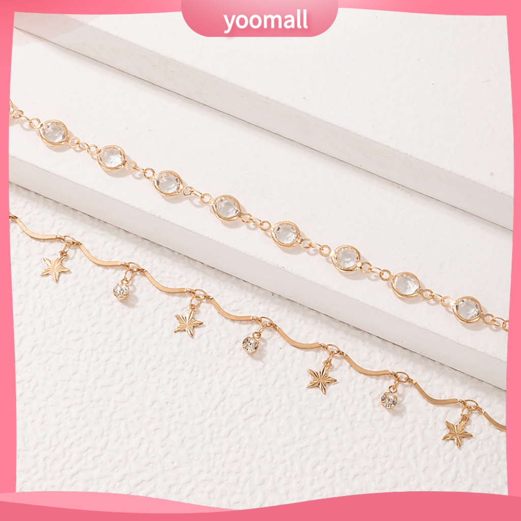 Bộ 2 Lắc Chân Bằng Kim Loại Mặt Hình Ngôi Sao Có Thể Điều Chỉnh