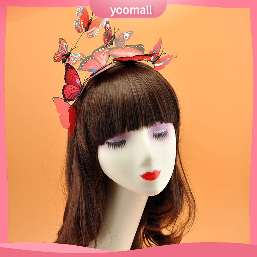 Băng Đô Cài Tóc Hình Bướm Ba Chiều Bằng Nhựa Sáng Tạo