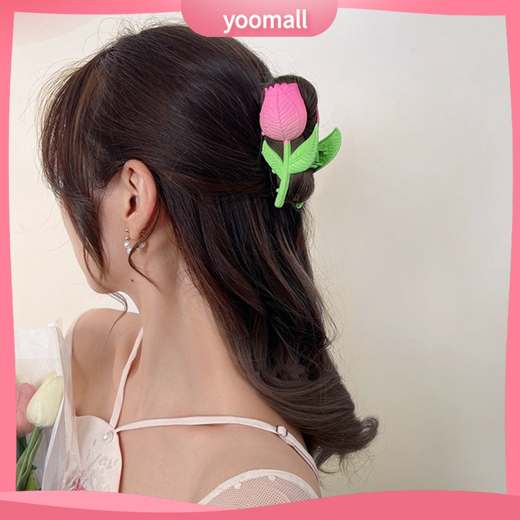 Kẹp Tóc Dài Hình Hoa Tulip Bằng Kim Loại Thanh Lịch Thời Trang Cho Nữ