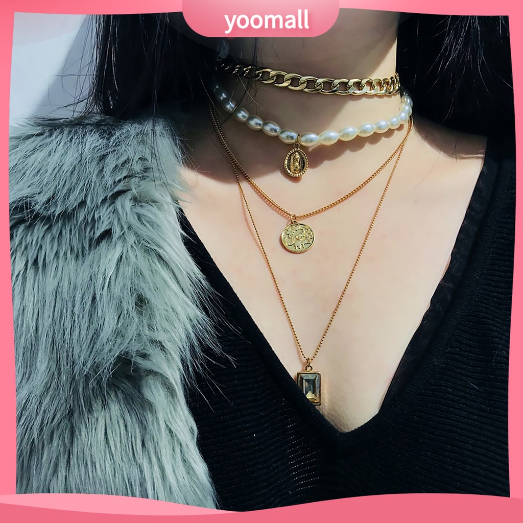 Vòng cổ Nhiều Lớp Bắt Mắt Phong Cách Vintage