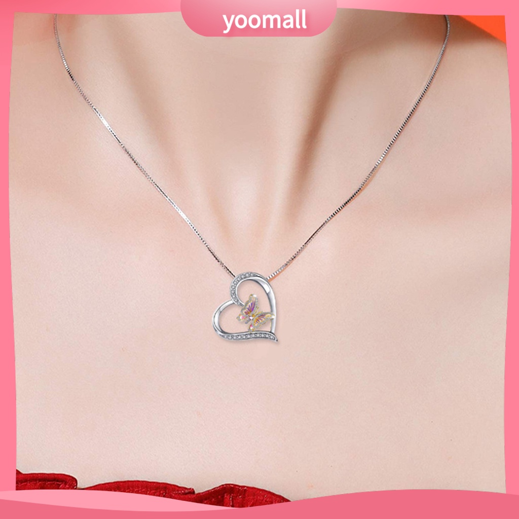 Vòng cổ Mặt Hình Trái Tim / Bướm Đính Đá Tinh Tế Thời Trang Cho Nữ