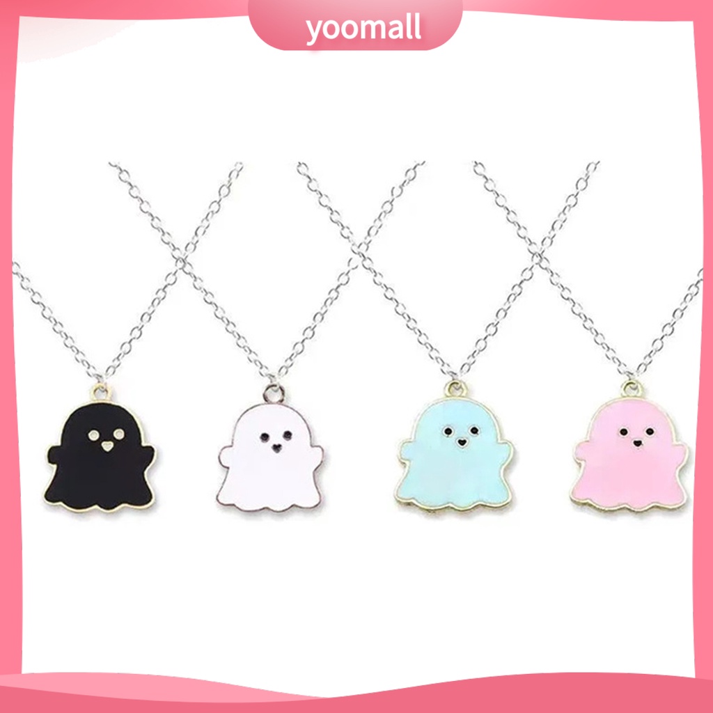 [YM] Vòng cổ Mạ Điện Mặt Hình Con Ma Hoạt Hình Dễ Thương Phù Hợp Làm Quà Halloween Cho Nam Và Nữ