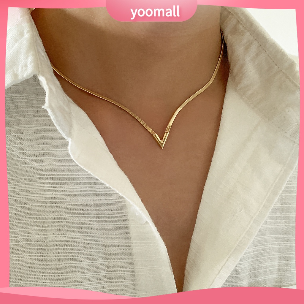 Vòng Cổ Choker Nối Dài Mặt Chữ V Có Thể Điều Chỉnh Cho Nam