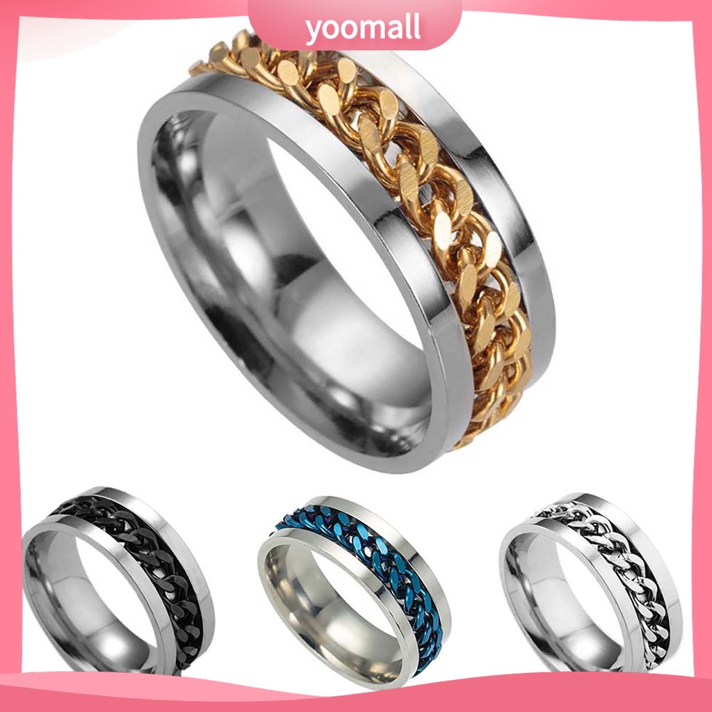 Nhẫn Dây Xích Lấp Lánh Xoay Được Làm Quà Tặng Câu Lạc Bộ Cho Nam Và Nữ