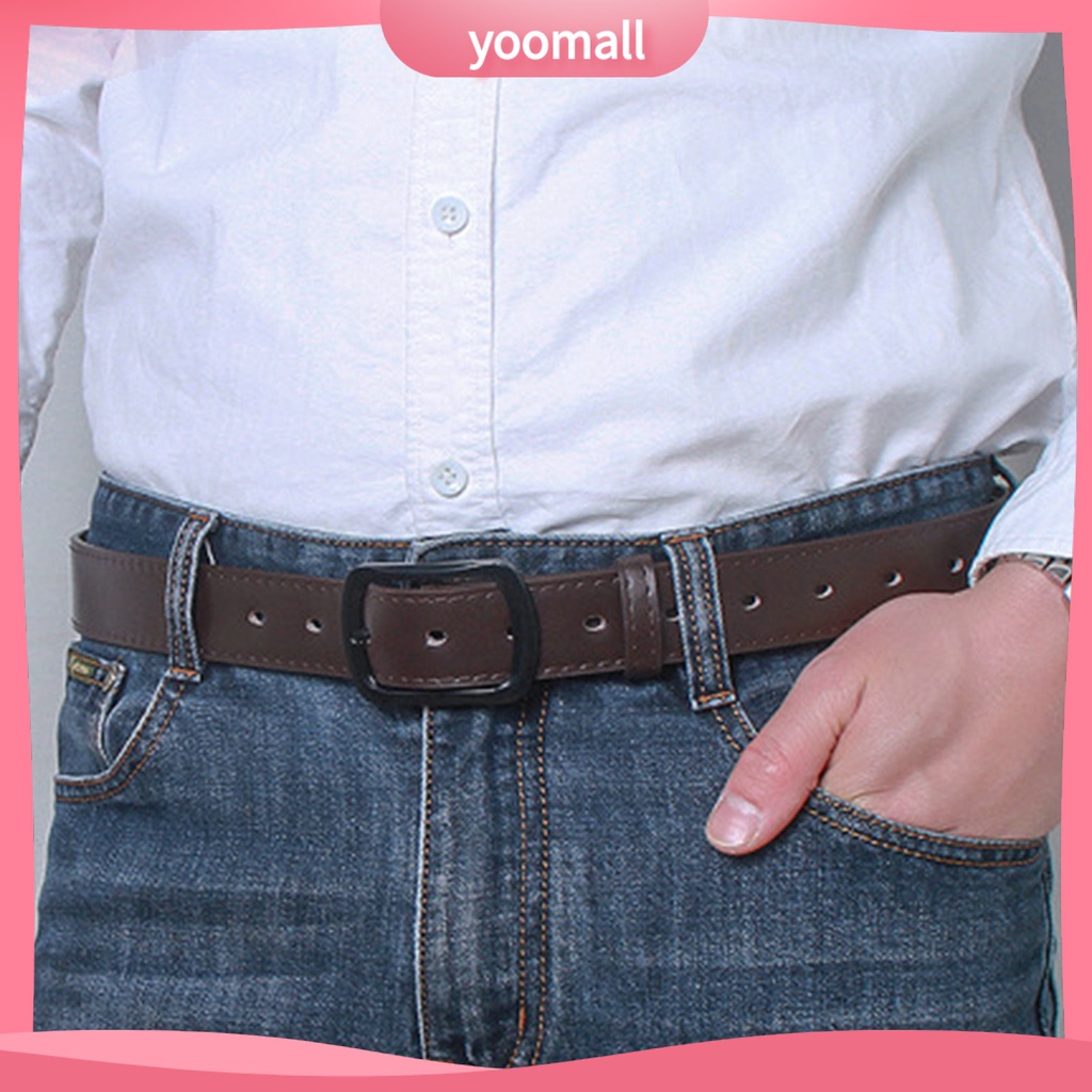 Thắt Lưng Giả Da Nhiều Lỗ Màu Trơn Tùy Chỉnh Thời Trang Cho Nam