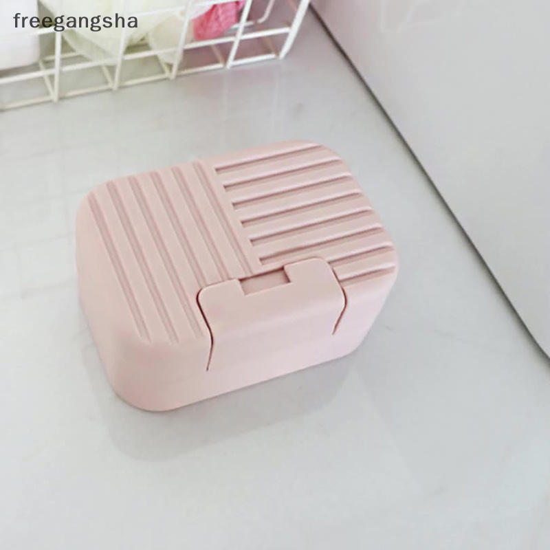 [FREG] Nordic Soap Box Dish Plate with Lid Lock Sealed Travel Hiking Leakproof Container Holder Home Shower Bathroom Storage Cover Case FDH