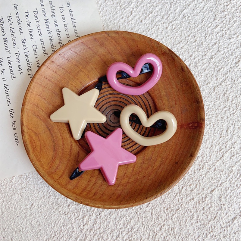 Kẹp Tóc Trang Trí Hình Ngôi Sao Trái Tim Thời Trang Mùa Hè Cho Nữ