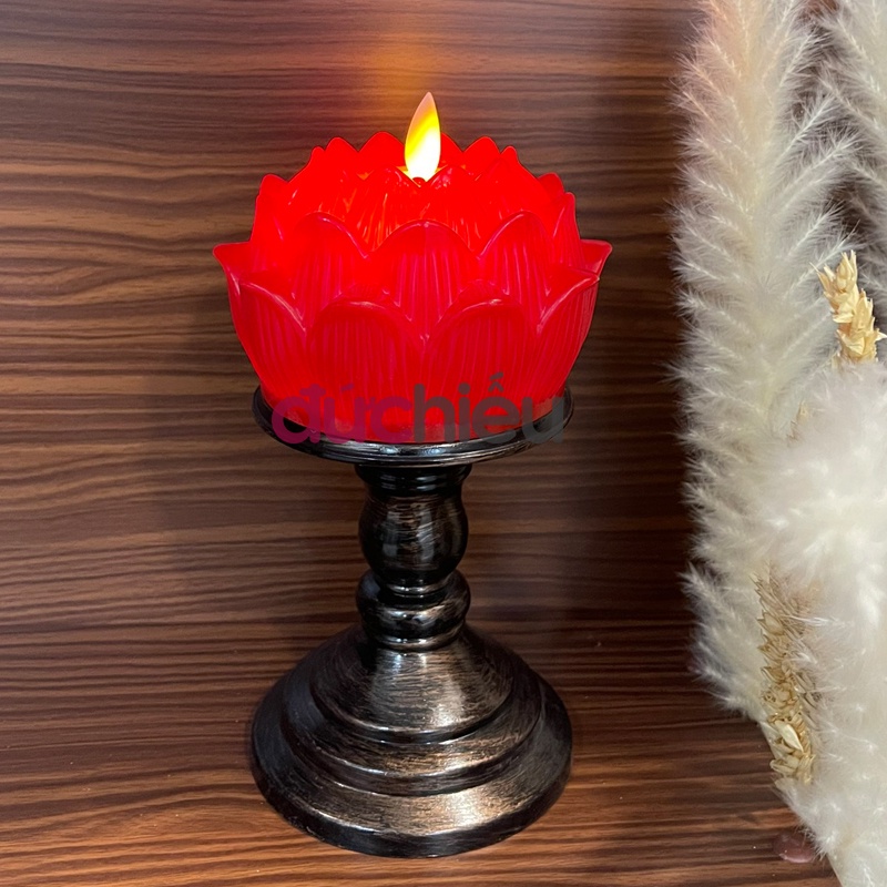 Đèn thờ dùng pin kiểu, đèn bàn thờ hoa sen dùng pin – Đức Hiếu Shop