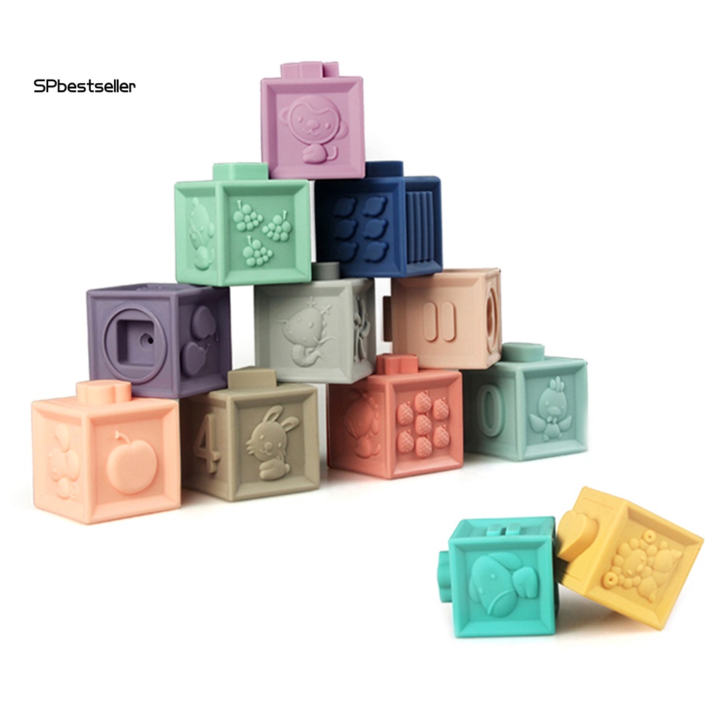 Bộ 12 Khối Xây Dựng Chữ Cái Massage Hỗ Trợ Giáo Dục Bé