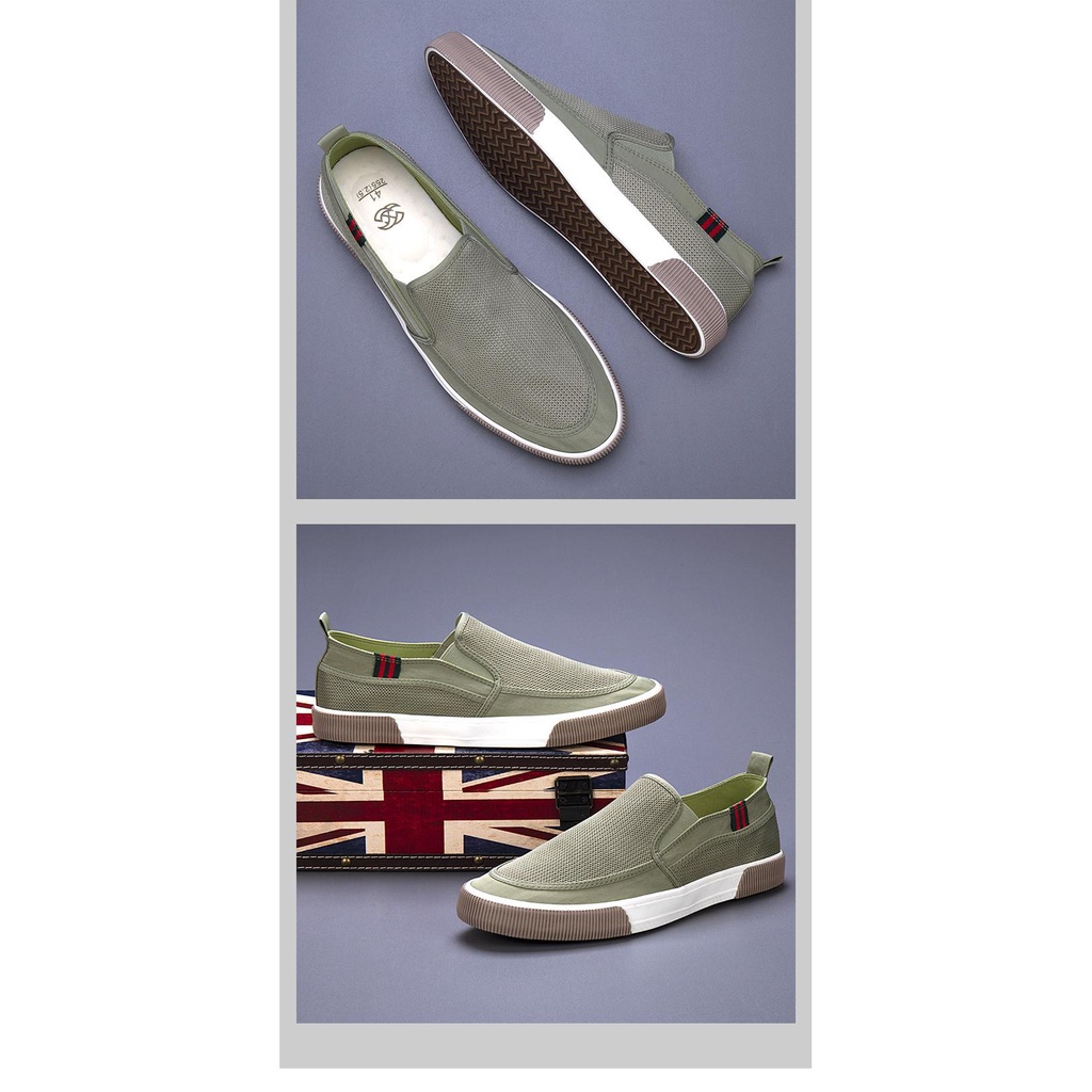 Giày Lười Canvas Thoáng Khí Thời Trang Cho Nam