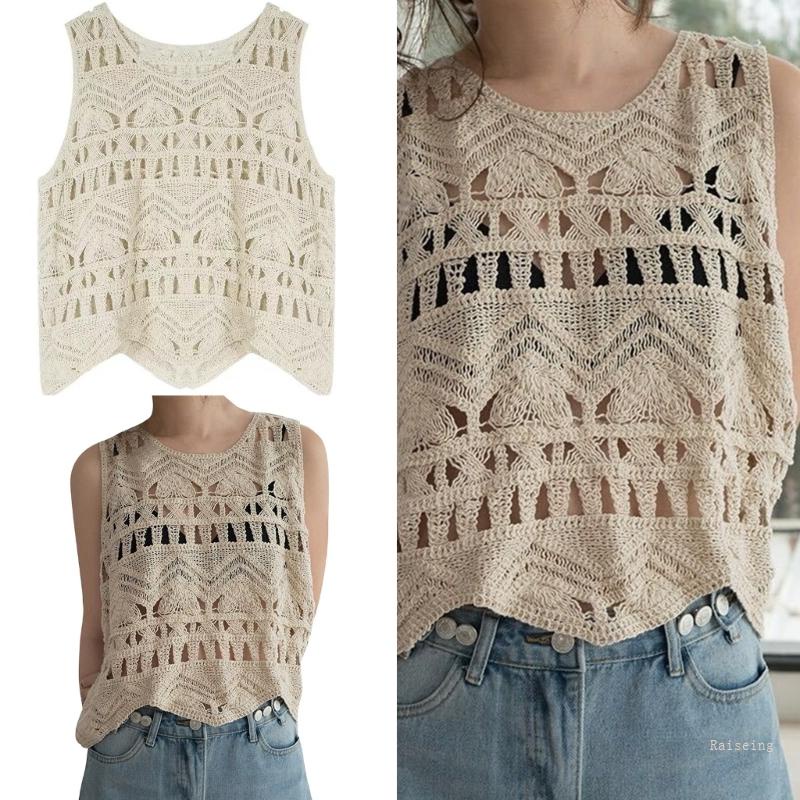 Áo Croptop Đan Len Không Tay Cổ Thuyền Màu Trơn Thời Trang Mùa Hè Cho Nữ Y2K