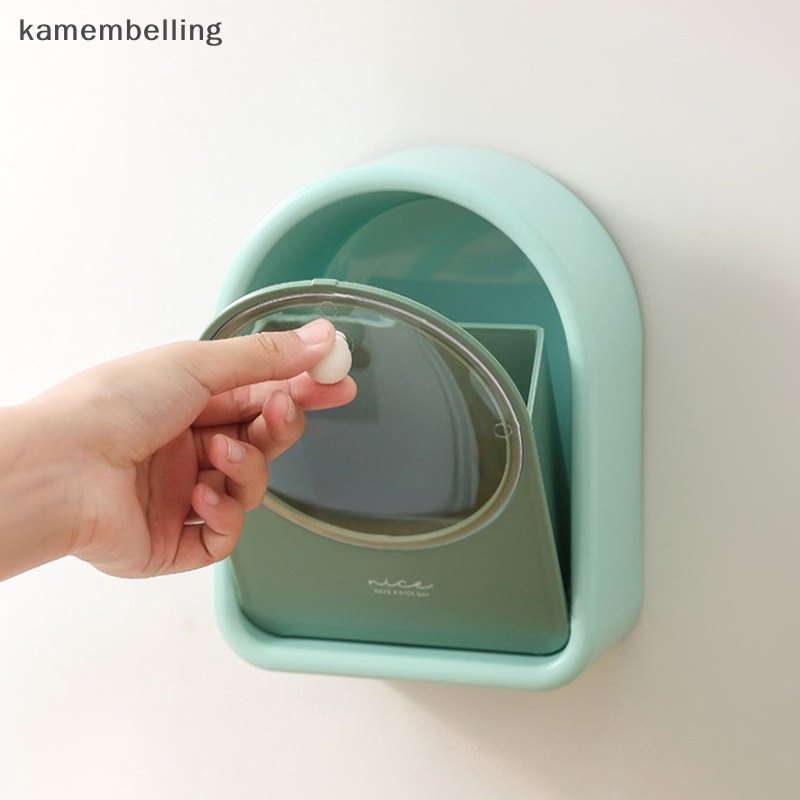 Hộp Đựng Tăm Bông Vệ Sinh Trang Điểm Nắp Lật Gắn Tường Tiện Dụng