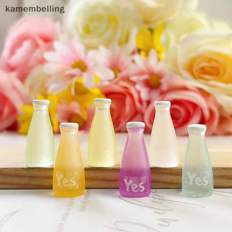 Set 5 Mô Hình Bình Kem Mini Bằng Nhựa Resin Màu Dạ Quang Trang Trí Ốp Điện Thoại DIY