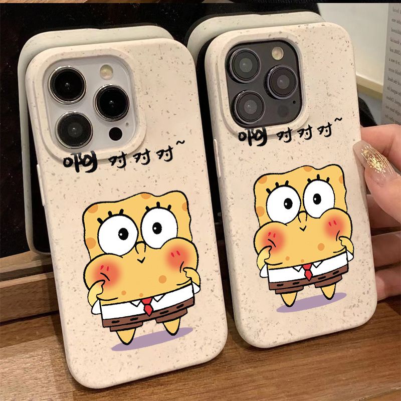 Ốp Điện Thoại Dẻo Họa Tiết Hoạt Hình SpongeBob Dễ Thương Chống Sốc Cho iPhone12 14pro 813 7plus11 max B4KI